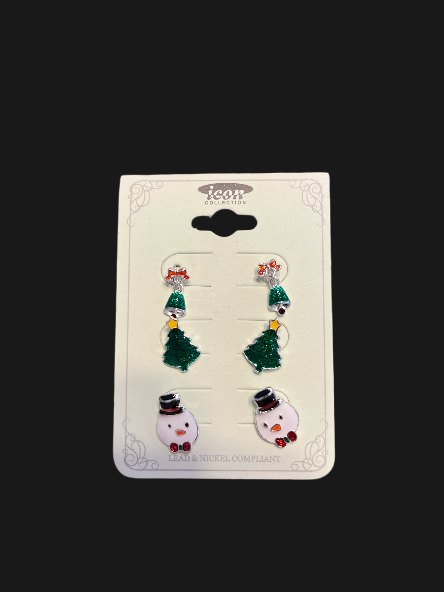 Christmas epoxy earring trio set