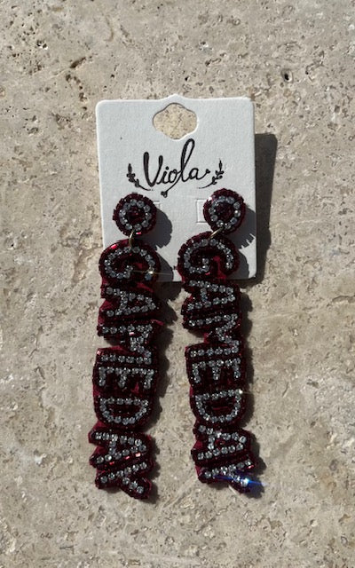 Game Day dangle earrings