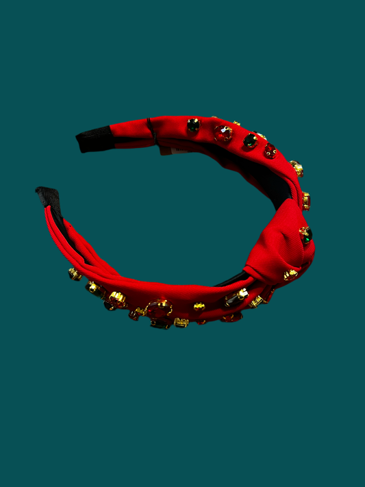 Red knot holiday headband