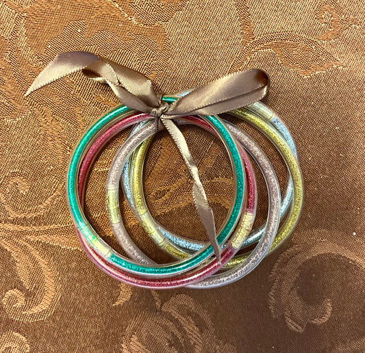 Glitter Christmas jelly bracelets
