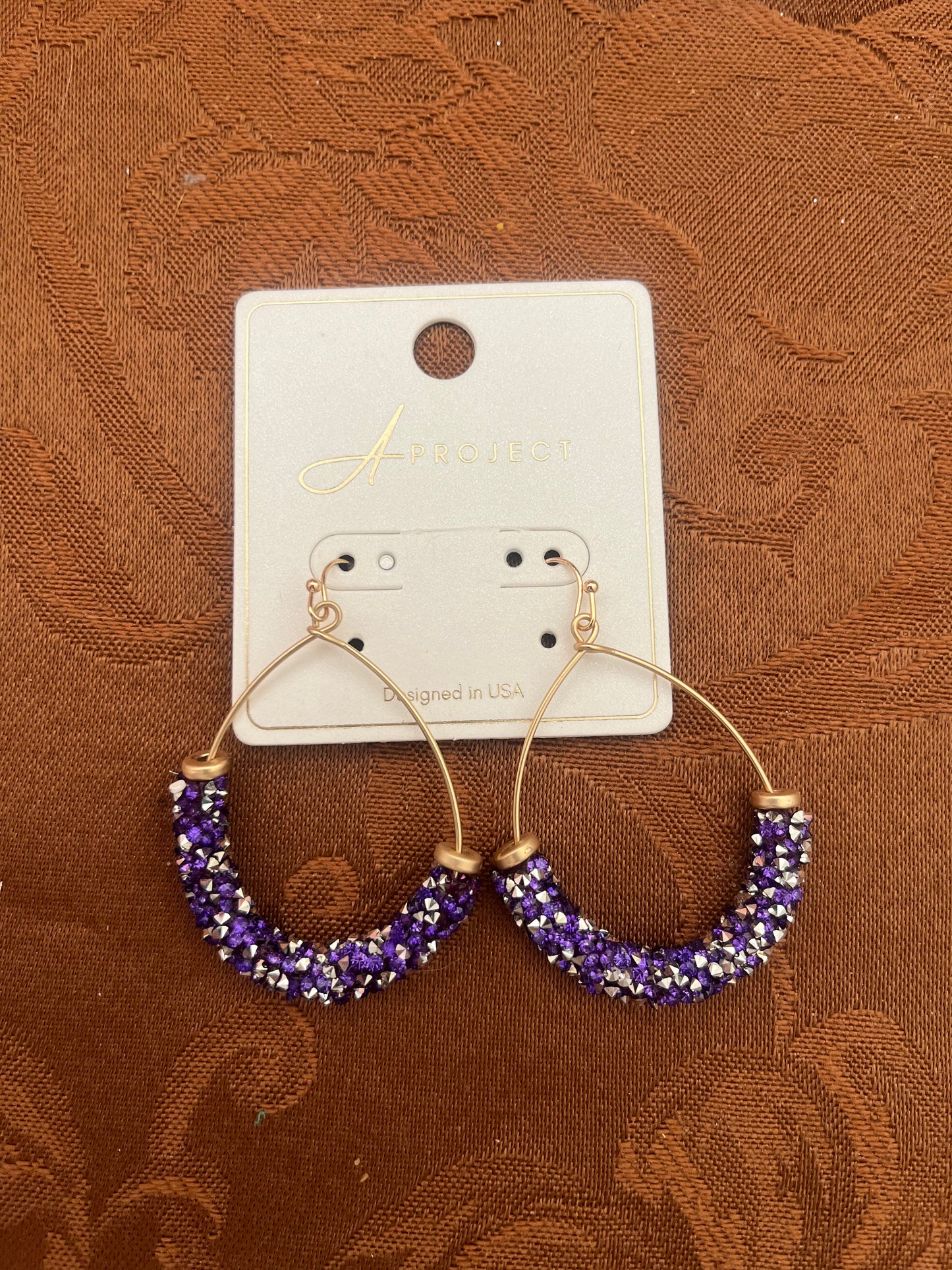 Purple and silver glitter dangles